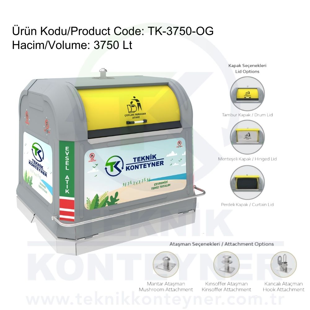 3750L Overground Waste Container - Overground Waste Container